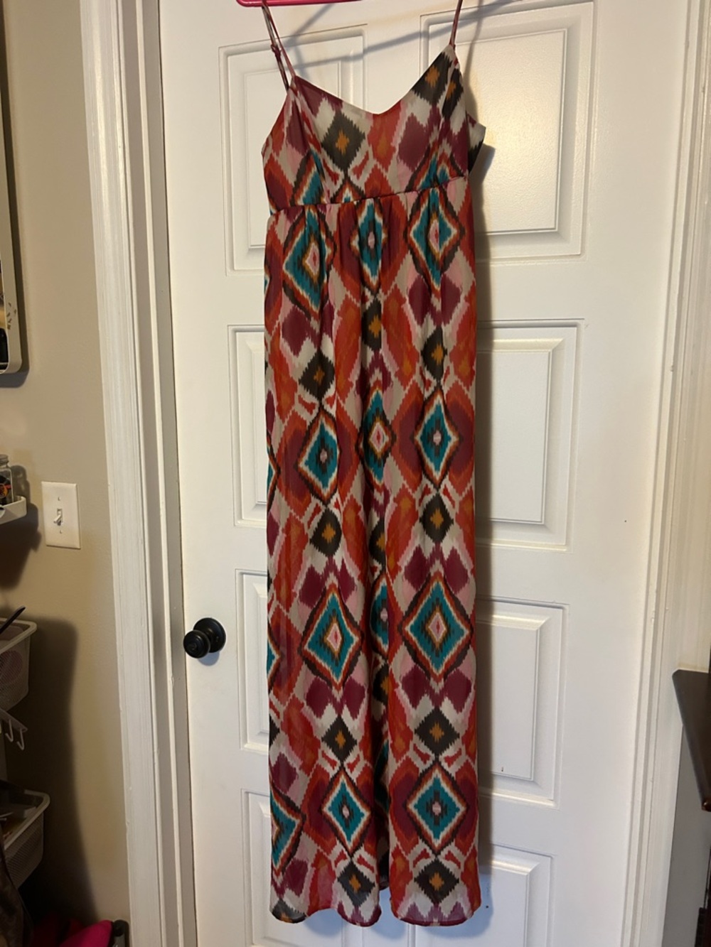 Forever 21 Multicolor Aztec Print Maxi Dress - Teal, Rust, Burgundy